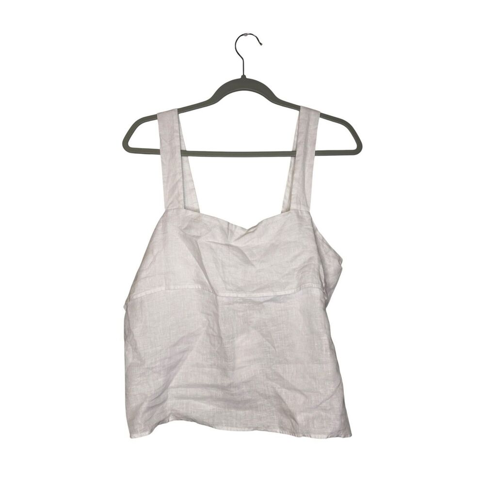 Quince Cream Linen-Look Layered Square-Neck Tank - Picture 4 of 10